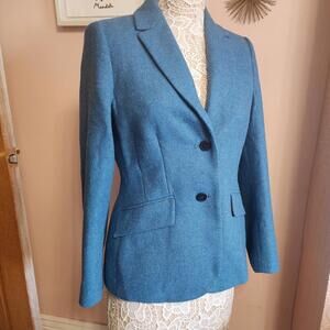 Boden Ocean Blue wool blazer British tweed by moon  8